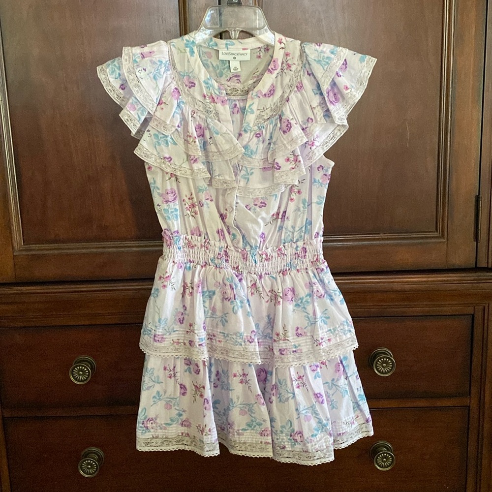 ⭐️ LIKE NEW ⭐️ sold out! LoveShackFancy lilac floral lace dress! XS